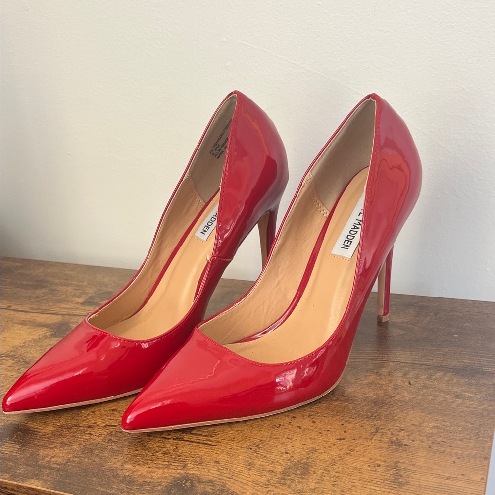 Steve Madden Glossy Red Heels